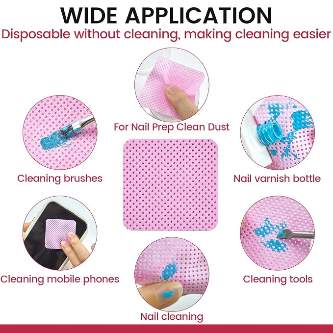 2000PCS Lint Free Nail Wipes for Gel Nail Polish Absorbent Soft Gel Nails Wipes Eyelash Extension Glue Nail Cleaning Pads for Nails Art Supplies
