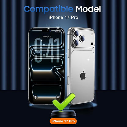 UniqueMe Compatible for 3 Pack iPhone 17 Pro Camera Lens Protector - [Drop Protection] [Case Friendly] 9H Tempered Glass Camera Cover Screen [Update New Version] - Glitter Blue