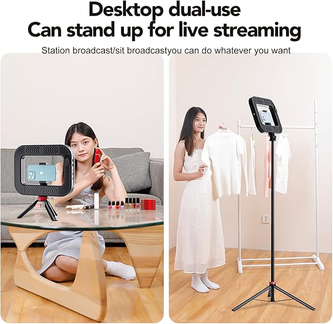 Phone Ring Light with 80" Tall Tripod Stand Built-in 8000mAh Battery Handheld Smartphone Photo Selfie Video Rig Lights 2700K-6500K for Tiktok, YouTube, Video Recording, Filmmaking, Vloging