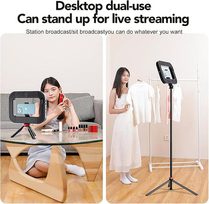 Phone Ring Light with 80" Tall Tripod Stand Built-in 8000mAh Battery Handheld Smartphone Photo Selfie Video Rig Lights 2700K-6500K for Tiktok, YouTube, Video Recording, Filmmaking, Vloging