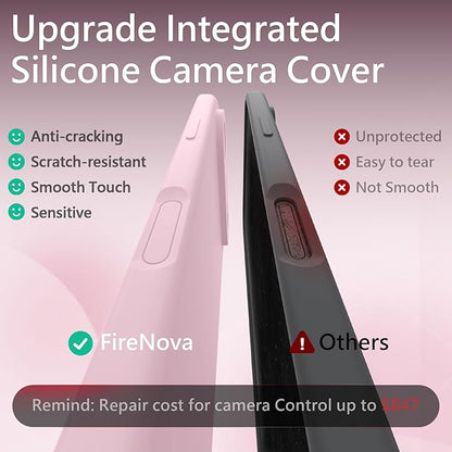 FireNova Magnetic for iPhone Air Case, Compatible with MagSafe, [Integrated Silicone Camera Control Button] [Camera Protection] Microfiber Lining Phone Case for iPhone 17 Air, 6.5", Chalk Pink