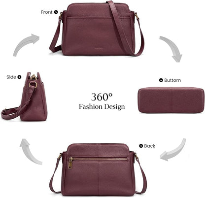 befen Anti-theft Crossbody Bag for Women Genuine Leather, Small Cross Body Shoulder Handbags with RFID Card Slots