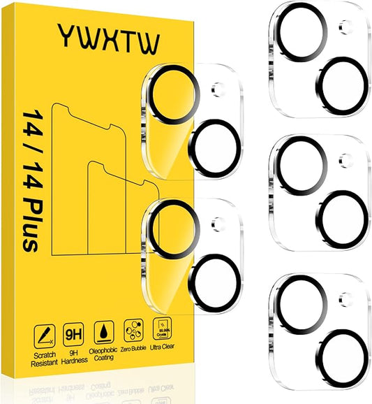 YWXTW [5 Pack Designed for iPhone 14 Camera Lens Protector, for iPhone 14 Plus Camera Lens Protector, Night Shooting Mode, Anti Scratch HD Clear 9H Hardness Tempered Glass