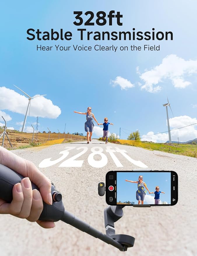 MAONO Wave T1 Mini Wireless Lavalier Microphone with USB-C Plug for iPhone 17 16 15 & Android, Clip on Lapel Mic, AI Noise Cancellation, Voice Filter for Video Recording Vlog Podcast TikTok YouTube