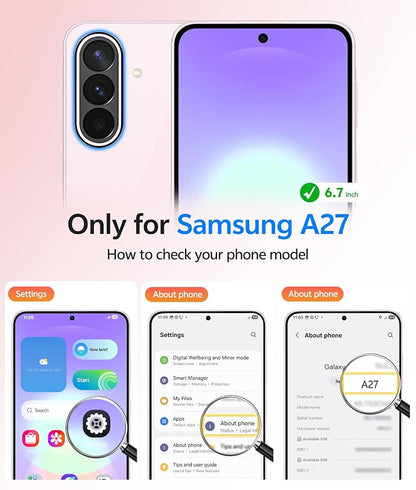FNTCASE for Galaxy A27 5G Phone Case, Fit for Magsafe, Screen Protector | Translucent Matte, 14FT Military Grade Drop Protection, Slim Shockproof Protective, for Samsung A 27 4G Cover, Light Purple