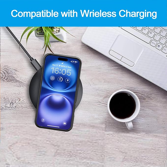Battery Case for iPhone 16 Plus, Upgraded 12000mAh Pack Rechargeable Charger Case with Wireless Charging Compatible for iPhone 16 Plus (6.7 inch) External Battery Charging Case (Black)