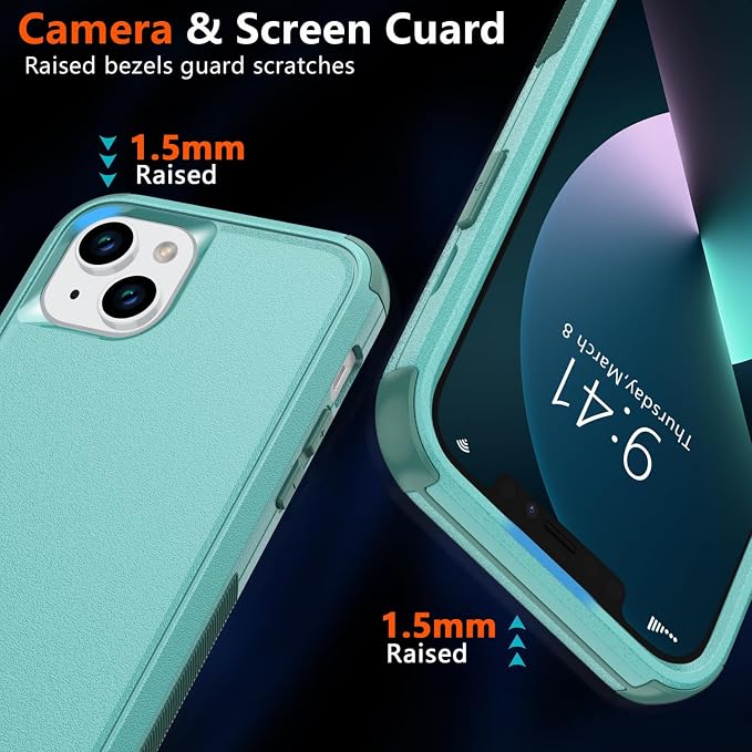 Diverbox for iPhone 13 Phone Case,iPhone 13 Magnetic Case [with Screen Protector & Camera Lens Protector ] Heavy Duty Phone Case for iPhone 13 (Magnetic Teal)