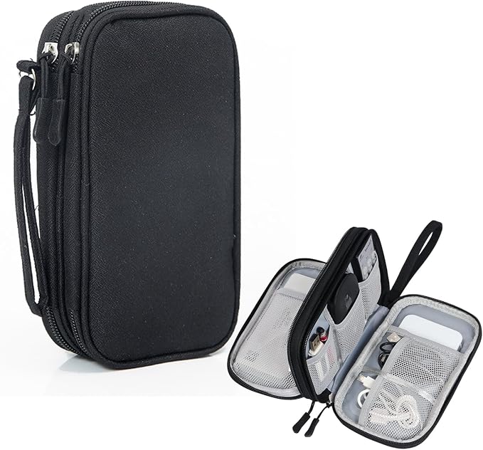Electronic Organizer Travel Case Water Resistant Cord Pouches for Organization,Cable Organizer,All-in-One Double Layers Storage Bag for Accessories,Charger, Cable