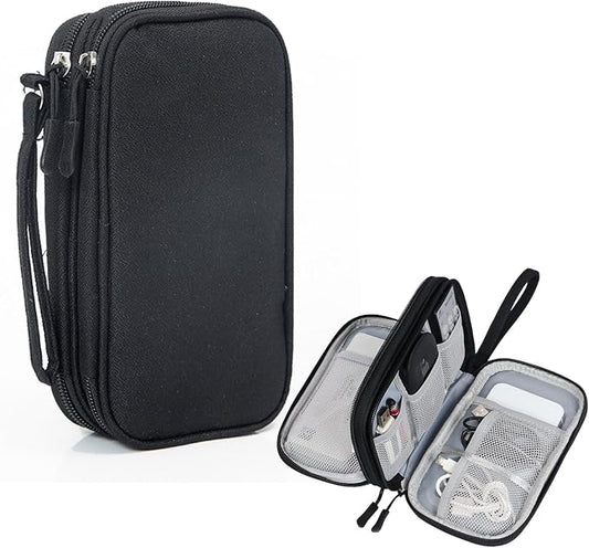 Electronic Organizer Travel Case Water Resistant Cord Pouches for Organization,Cable Organizer,All-in-One Double Layers Storage Bag for Accessories,Charger, Cable