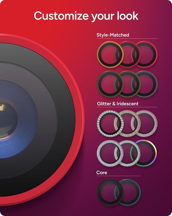 ZAGG iPhone Camera Lens Protector for iPhone Air - Red, Camera Ring, Maximum Impact & Scratch Protection, Anti-Reflective Technology, Smudge-Resistant, Precise Fit, Glass Elite