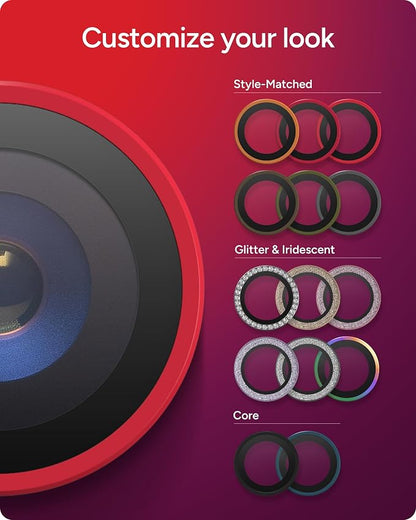 ZAGG iPhone Camera Lens Protector for iPhone Air - Red, Camera Ring, Maximum Impact & Scratch Protection, Anti-Reflective Technology, Smudge-Resistant, Precise Fit, Glass Elite