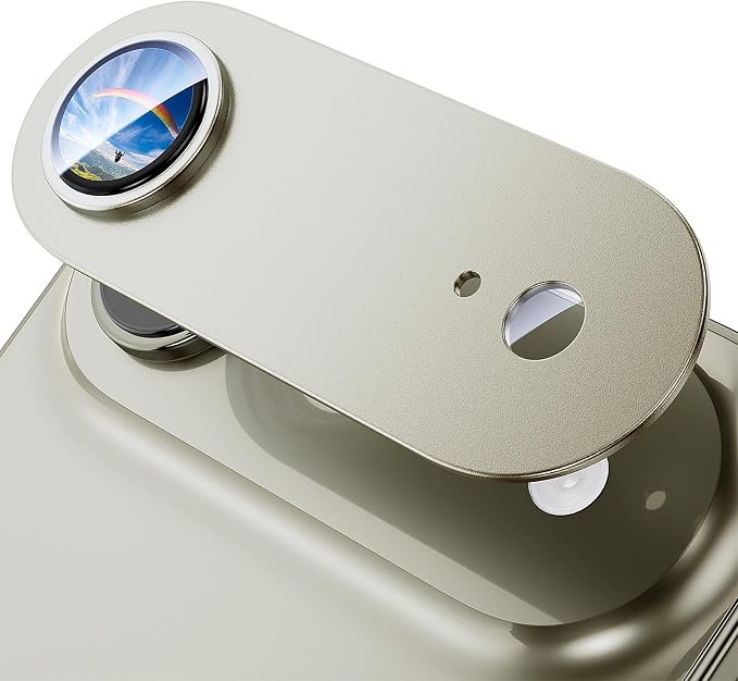 Camera Lens Protector for iPhone Air 6.5"（2025）-Single Piece,Ultra Thin Aluminum Alloy Frame,9H Dual-Strength Glass with 99% AR Light Transmittance,Case Friendly, Light Gold