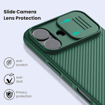 Nillkin for iPhone 17 Case with Slide Camera Cover, Thin Slim Fit, Shockproof Protective, Protector Privacy, Phone Case iPhone 17 Camera Lens Protector 6.3 inch, Green