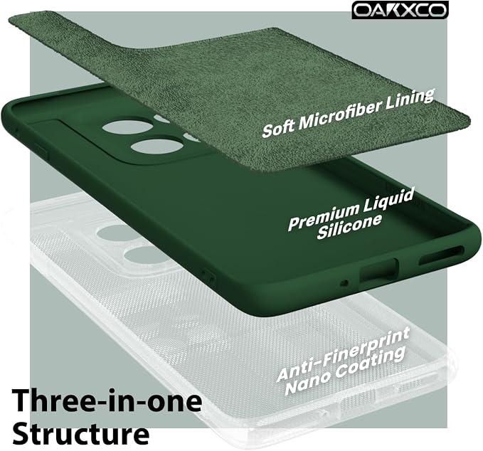 oakxco for Motorola Moto Edge 2025 Phone Case Liquid Silicone, Thin Slim Soft Rubber Gel TPU Plain Protective Simple Cover for Women Girl Cute, Matte Solid Color Aesthetic, Dark Green