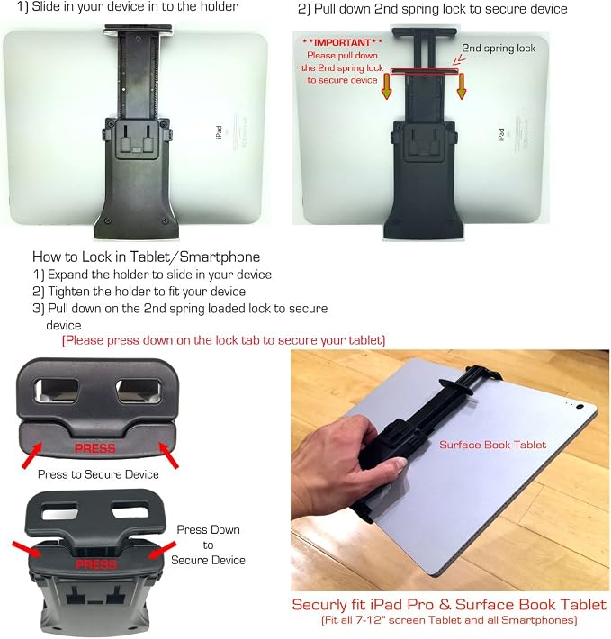 ChargerCity Premium Center Extension Car Seat Headrest Mount Holder for Smartphone & Tablets (Switch Also)
