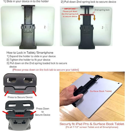 ChargerCity Premium Center Extension Car Seat Headrest Mount Holder for Smartphone & Tablets (Switch Also)