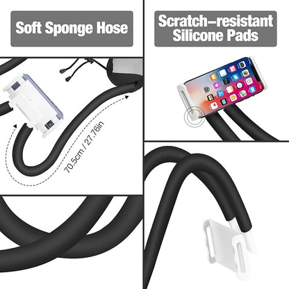 MoKo Neck Phone Holder, Lazy Gooseneck Phone Pillow Holder Bracket, 360° Rotate Phone Tablet Stand for 4"-11" Device, fits iPhone 17/17 Air/17 Pro/17 Pro Max, iPhone 16/Pro/Pro Max/Plus, iPhone 15/Pro