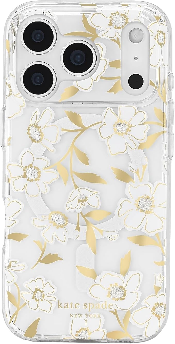 kate spade new york iPhone 17 Pro Case - Compatible with MagSafe - Designer Phone Case - Sunshine Floral Gems