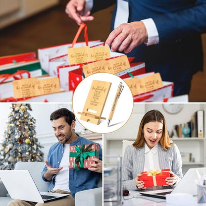 Ripeng 20 Sets Employee Appreciation Gifts Bulk Bamboo Phone Stands with Ballpoint Pens for Desk Office Workers Thank You Gift for Team Coworkers Staff Volunteer Nurse Teacher Colleagues
