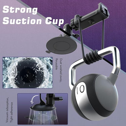 Shower Mirror Phone Holder, Suction Cup Mirror Phone Mount for Shower Bathroom Glass Kitchen Tile, TikTok YouTube Instagram Make Up Vlog Video Content Creator Essentials