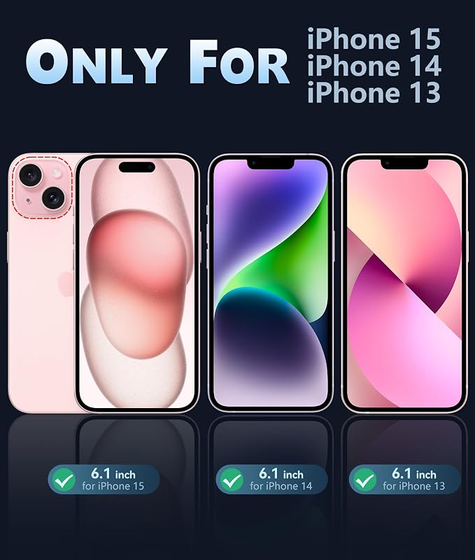 FNTCASE for iPhone 15 Case: for iPhone 14 Case & iPhone 13 Case [Compatible with Magsafe] Translucent Matte Magnetic Phone Cover - Military Grade Drop Protection Shockproof Protective Cases - Pink