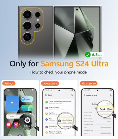 FNTCASE for Samsung Galaxy S24 Ultra Case, Compatible with Magsafe Green | Screen Protector, Full Camera Protection, Translucent Matte, 14FT Military Grade Drop Proof, Protective Phone Cover