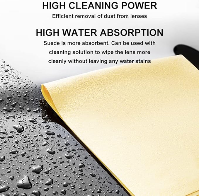 100 PCS Glasses Clean Cloth Suede, Lens Clean Cloth for Lenses, Glasses, Screens, Cameras, iPad, iPhone, Eyeglasses (6"x7", 100PCS/Light Yellow)