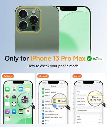 FNTCASE for iPhone 13 Pro Max Case: [Compatible with Magsafe] Translucent Matte Magnetic Phone Cover - Military Grade Drop Protection Shockproof Protective Cases - Green