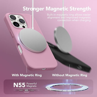 GONEZ Magnetic for iPhone 16 Pro Max Case, Compatible with MagSafe, Liquid Silicone Case, with Screen Protector + Camera Protector, Full Body Protective Shockproof Phone Cover 6.9", Blackcurrant