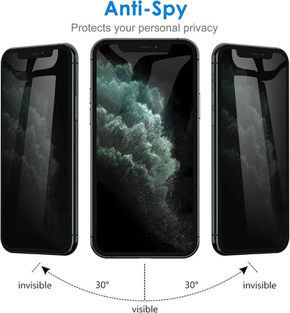 JETech Privacy Screen Protector for iPhone 11 Pro Max 6.5-Inch with Camera Lens Protector, Anti Spy Tempered Glass Film, 2-Pack Each