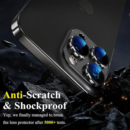YWXTW for iPhone 16 Pro/iPhone 16 Pro Max Camera Lens Protector, [1:1 Perfect Fit] Matte Metal Anti Scratch Tempered Glass Camera Screen Protector Accessories, Case Friendly (Black Titanium)