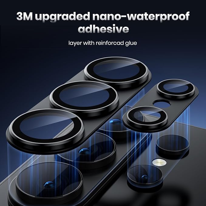 for Samsung Galaxy S26 Ultra Camera Lens Protector - Matte Titanium Alloy [Military Grade Shatterproof] [Strong Adsorption] Glass Camera Screen Protector for S26 Ultra, Black+Black