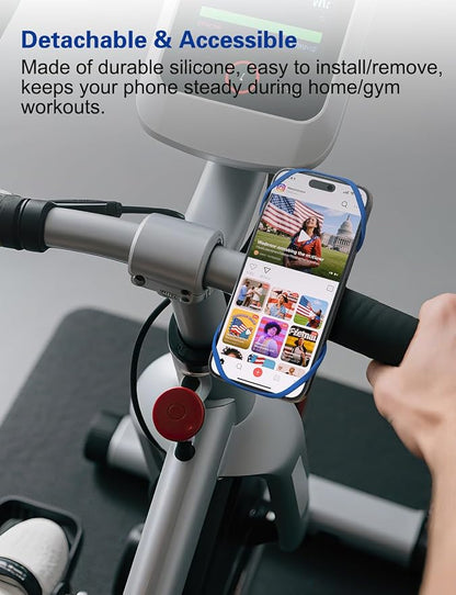 Detachable Bike Phone Mount, Universal Bicycle Phone Holder- 360° Rotatable, Silicone Bicycle Phone Holder for 16 Pro Max / 15, S10 and More 4.7-6.8" Phone, Blue