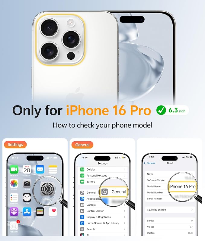 FNTCASE for iPhone 16 Pro Case, Fit for Magsafe, Screen Protector Clear | Anti Yellowing Magnetic Back, 14FT Military Grade Drop Protection, Shockproof Protective Phone Cover, Transparent