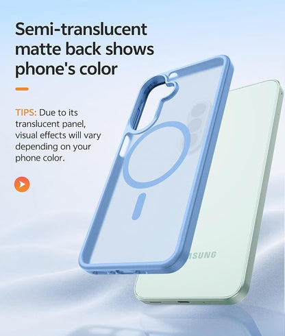 FNTCASE for Galaxy A27 5G Phone Case, Fit for Magsafe, Screen Protector | Translucent Matte, 14FT Military Grade Drop Protection, Slim Shockproof Protective, for Samsung A 27 4G Cover, Light Blue