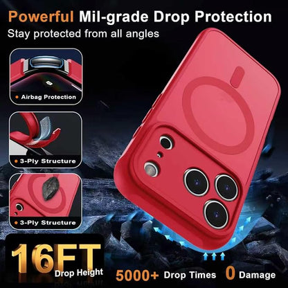 MOCCA Magnetic for iPhone 17 Pro Case, (Compatible with Magsafe) (16FT Military Grade Protection) Full Camera Protection Anti-Fingerprint Slim Translucent Matte Phone Cover 6.3",Red