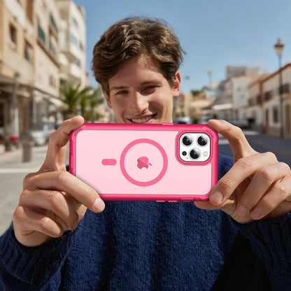 jaroco Magnetic for iPhone 12 Pro Max Case, [Compatible with MagSafe][Military Grade Drop Protection][Heavy Duty Protection][Non-Slip][Shockproof] 2-Layer Durable Bumper Phone Case 6.7''-Rose