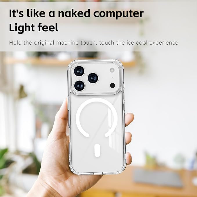 Magnetic Designed for iPhone 17 Pro Max Case Clear, [Compatible with Magsafe] [Not Yellowing] [Military-Grade Drop Protection] Clear Phone Cases for Apple iPhone 17 Pro Max - 6.9 Inch 2025
