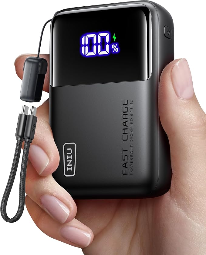 INIU Power Bank, 20000mAh 65W Ultra Compact USB C Laptop Portable Charger, PD QC Fast Charging 3-Output External Battery Pack for Laptop MacBook iPad Tablet Steam Deck iPhone 17 16 15 Pro Samsung S24