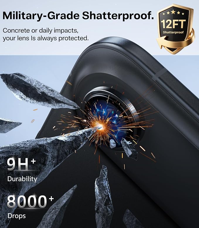TORRAS 3-Year Ultimate Durability for iPhone Air Camera Lens Protector-1:1 Invisible Fit & Ultra Clarity, Military-Grade 9H+ Aerospace Glass Anti-Scratch Easy Installation,Black