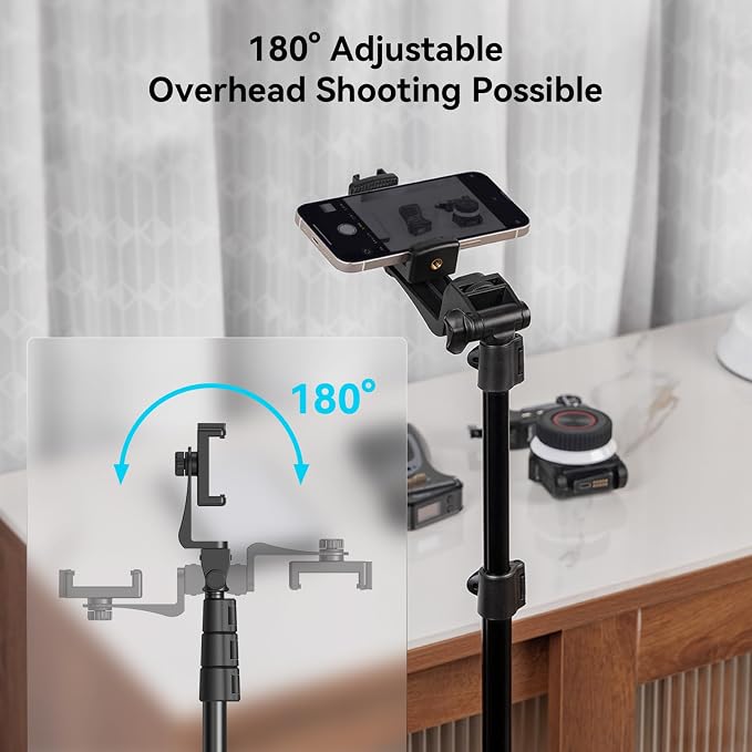 SmallRig Phone Tripod with Remote, 67" Tripod for Camera Reverse-Folding, Universal Tripod Stand for Pivo Auto Tracking Holder and Light, for Video, Vlog, Selfie and Live Stream, Encore PT-30 4363