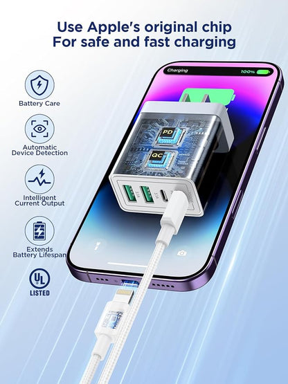 iPhone Charger Fast Charging,[MFi Certified] USB C Charger Block 20W PD USB C Wall Charger with 6FT USB C to Lightning Cable for iPhone 14/13/12/12 Pro Max/11/Xs Max/XR/X,AirPods Pro,ipad