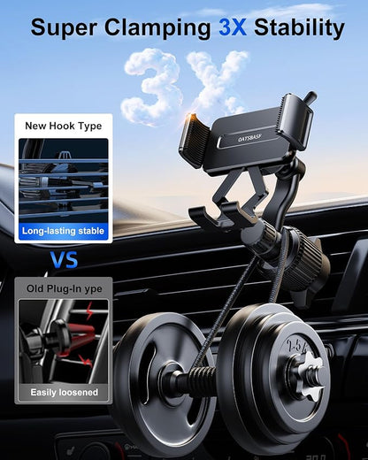 360 Rotatable Car Vent Phone Mount [No Blocking Air Vent] Universal Clip Vehicle Cell Phone Holder Stand Hands Free, Fit for iPhone 17 Pro Max 16 Plus 15 14 13 12 Samsung Google All Phones