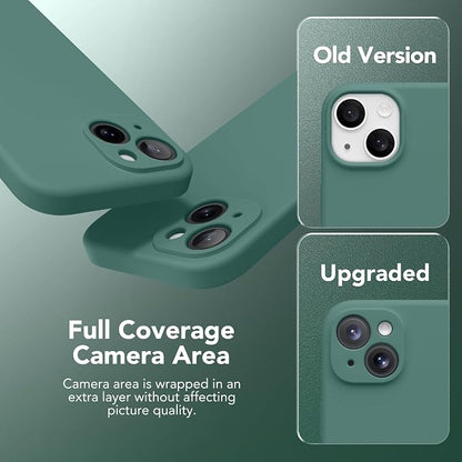 Magnetic for iPhone 14 Case, Compatible with MagSafe, [Full Camera Protection][Screen Protector] Silicone Shockproof Protective Phone Case for iPhone 14 6.1 inch, Midnight Green