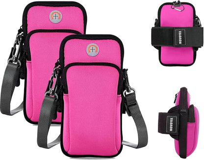 Phone Holder for Running Armband Cell Phone Holder,2 Pack Small Purses for Women Crossbody Kids,iPhone 17 16 16e 15 14 13 12 11 Pro Max Xs Xr X Plus Mini Galaxy Ultra Note Bags Gym Arm Bands