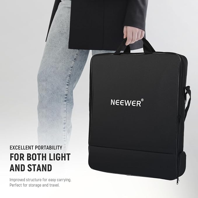 NEEWER 18 inch Ring Light with Tripod Stand and Phone Holder, Ultra Thin Video Ringlight 2900K-7000K TLCI98 App Control, Softer Lighting for Lash Tattoo Makeup Live Stream TikTok, RP18B Pro White