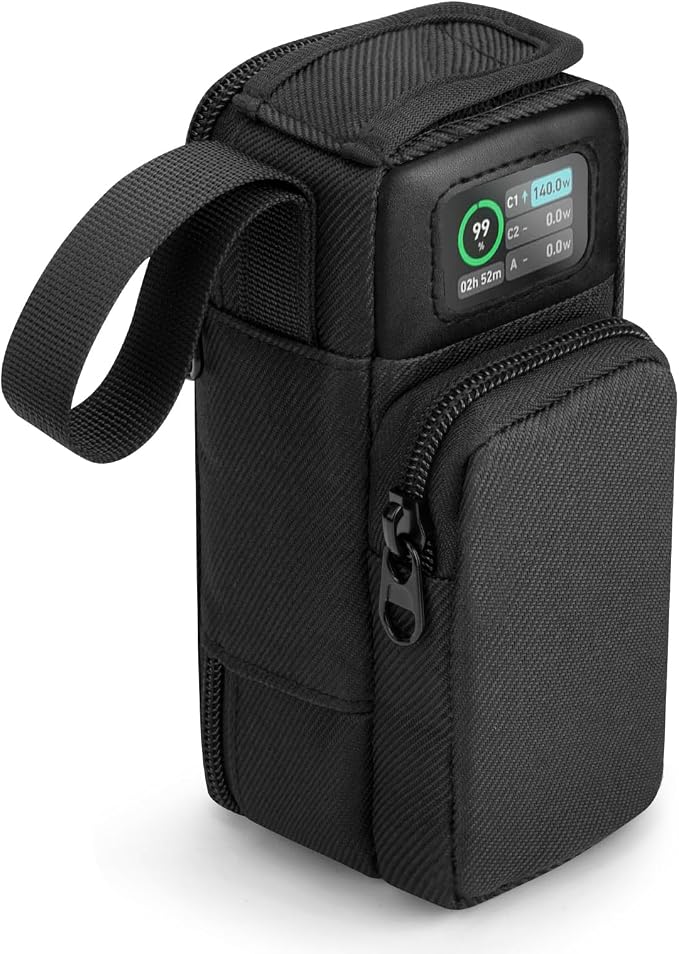 Travel Case for Anker 737 Power Bank 24,000mAh 3-Port, Protective Storage Bag Pouch for Anker 737 PowerCore 24K Portable Charger (Case Only) - Black