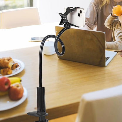 Cell Phone Clip Bed Stand Holder,Lazy Bracket Mount Clamp for Desk Flexible Long Arm Phones Stand Bed Gooseneck Mount,Cell Phone Holder 360 Adjustable Clamp Lazy Bracket for All 4-7” Devices