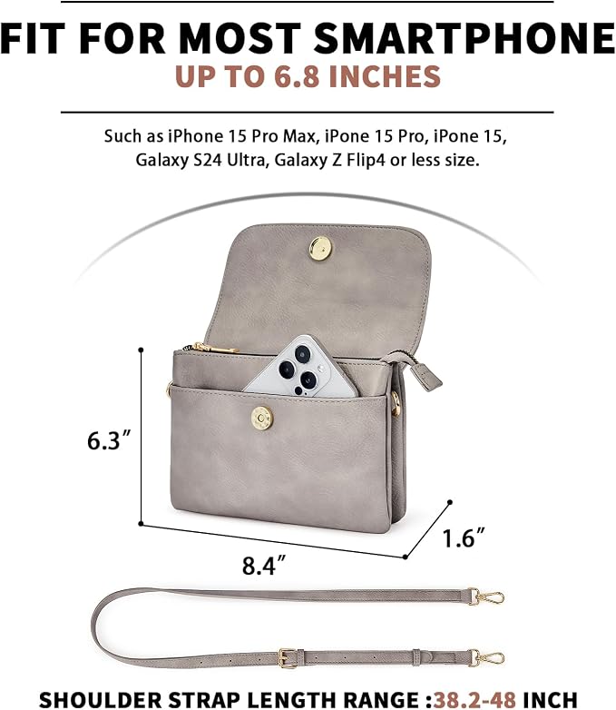 CHOLISS Small Crossbody Bags for Women, Vegan Leather Cell Phone Purse, Mini Travel Purse with Adjustable Strap Womens Gifts