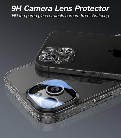 [Upgraded] for iPhone 15 Case with Camera Cover Stand [Fit for MagSafe][9H Camera Lens Protector] Mil-Grade Protection Transparent Magnetic iPhone 15 Phone Case, Clear Black